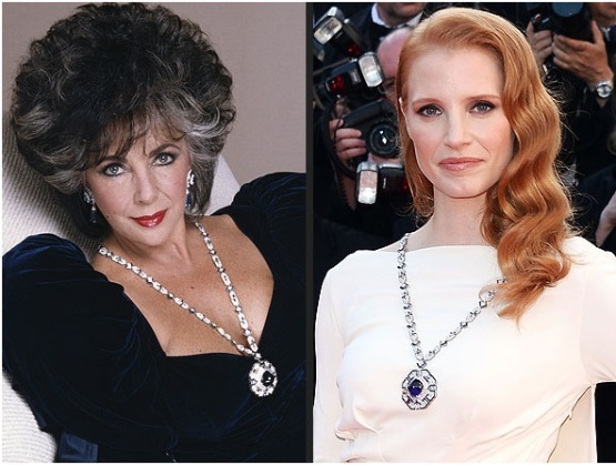 Jessica Chastain Wears Elizabeth Taylor's Necklace